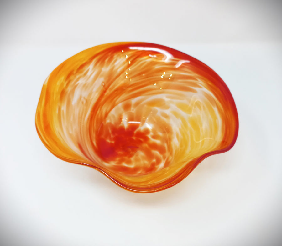 Orange Ombre Blown Glass Bowl