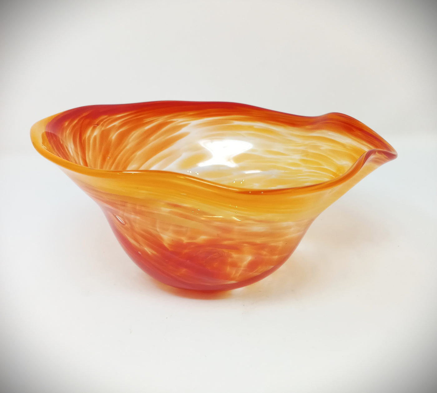 Orange Ombre Blown Glass Bowl