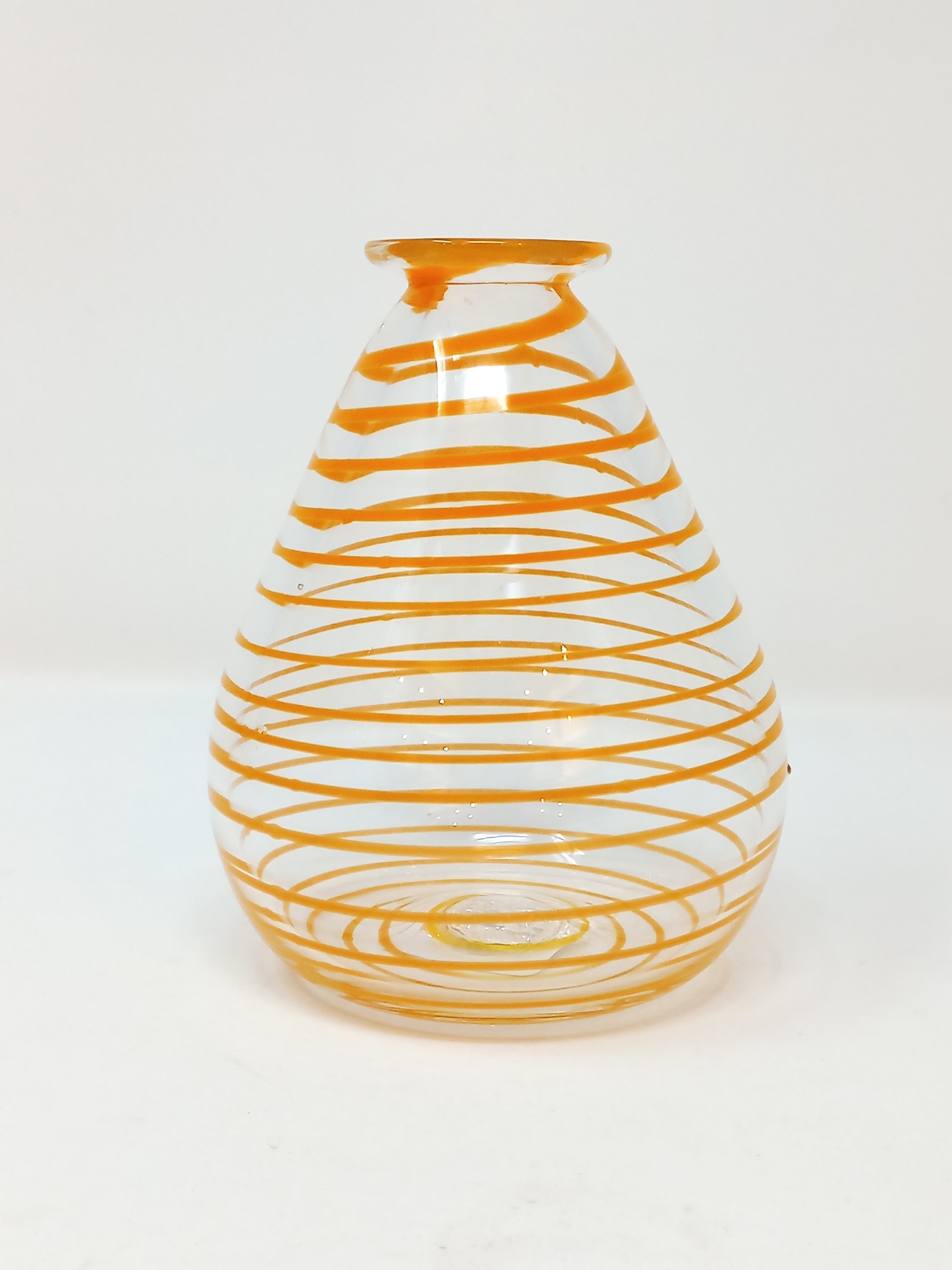 Orange Swirl Glass Vase by Hilltop Artists