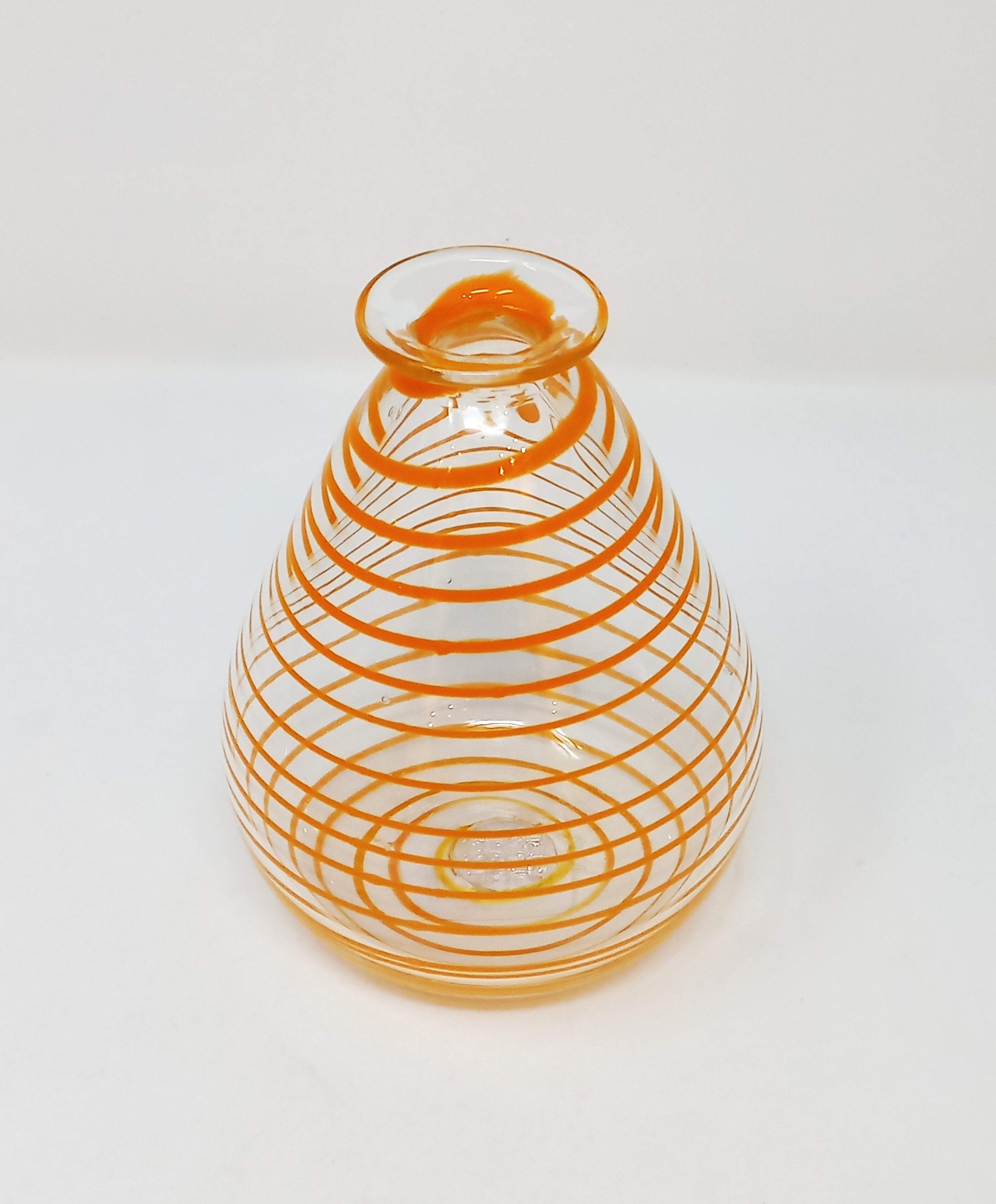 Orange Swirl Glass Vase by Hilltop Artists