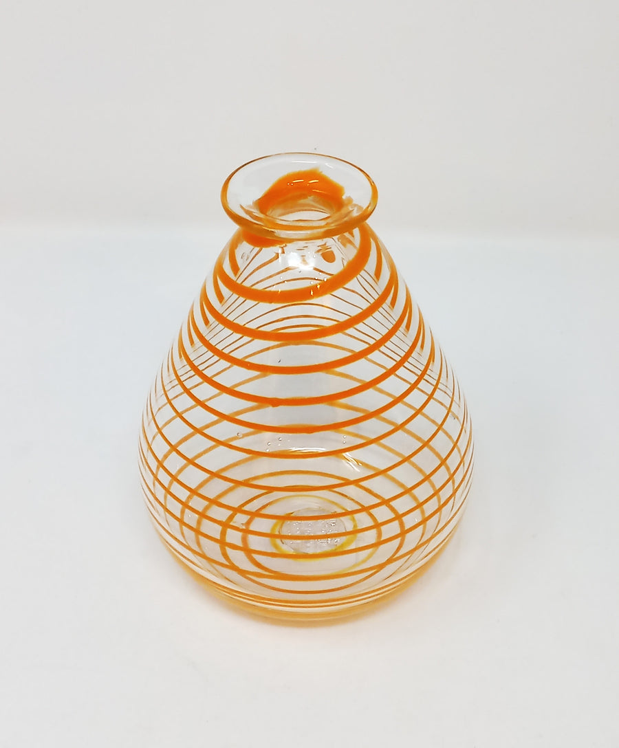 Orange Swirl Glass Vase by Hilltop Artists