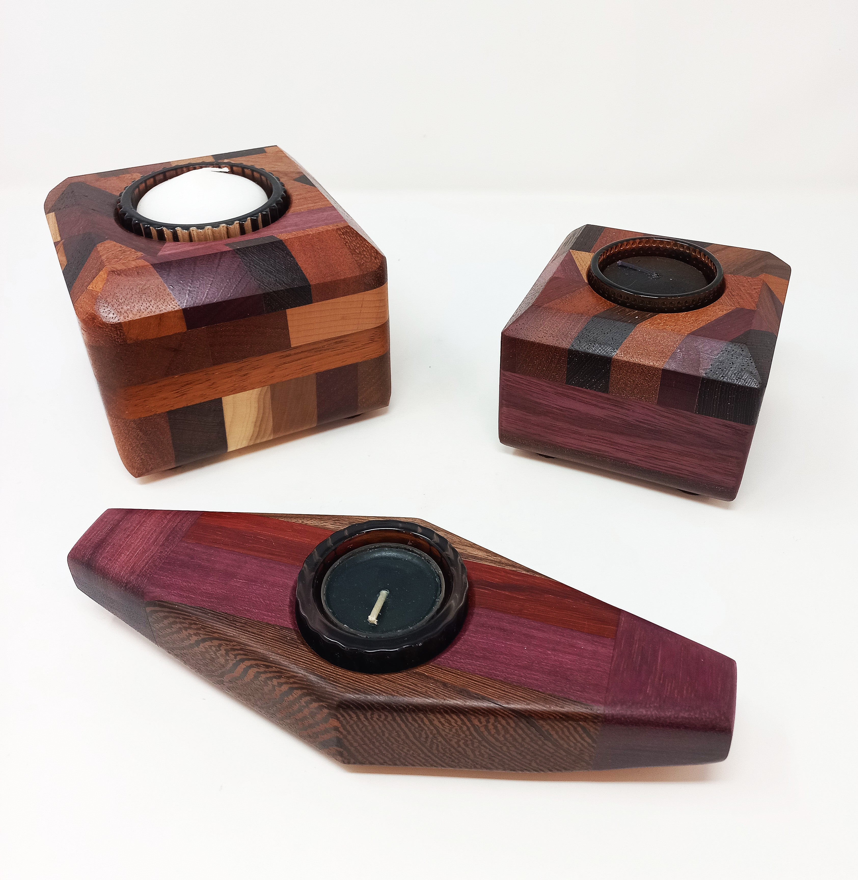 Exotic Wood Candle Votives by John Steiner