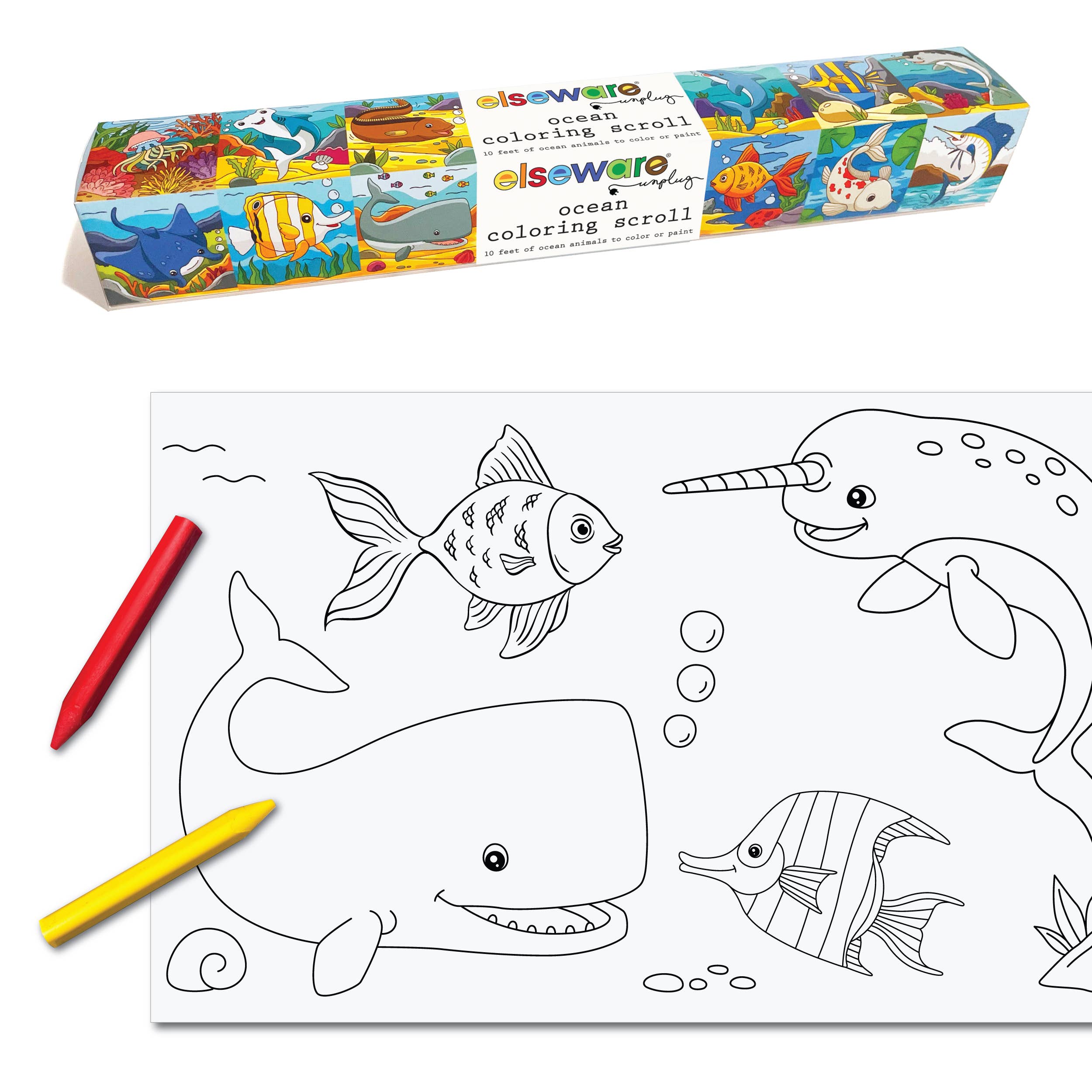 Ocean Coloring Scroll
