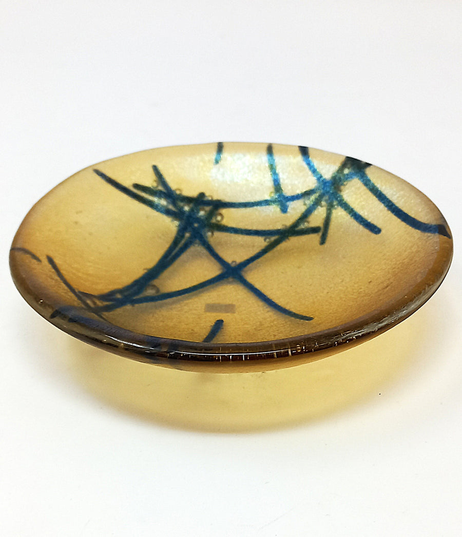 #205 Amber Rolly Polly Dish by Mesolini