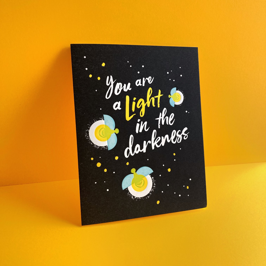 Light in the Darkness - Love Letterpress Greeting Card