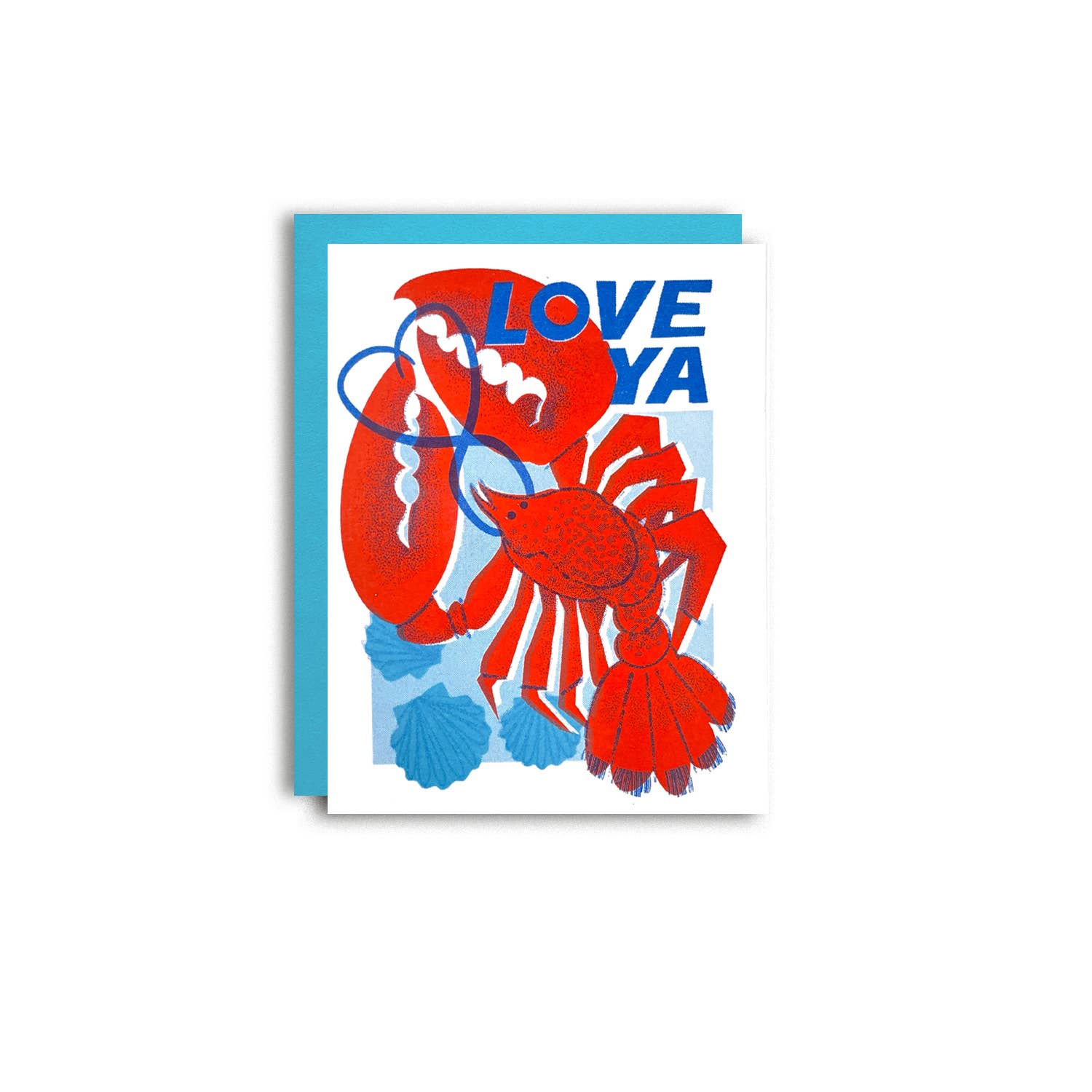 Love Ya Lobster Risograph Love Card