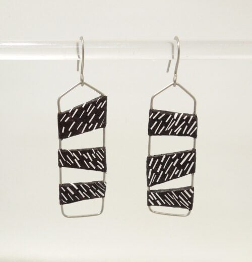 Ladders Crosshatch Earrings by Sally Prangley
