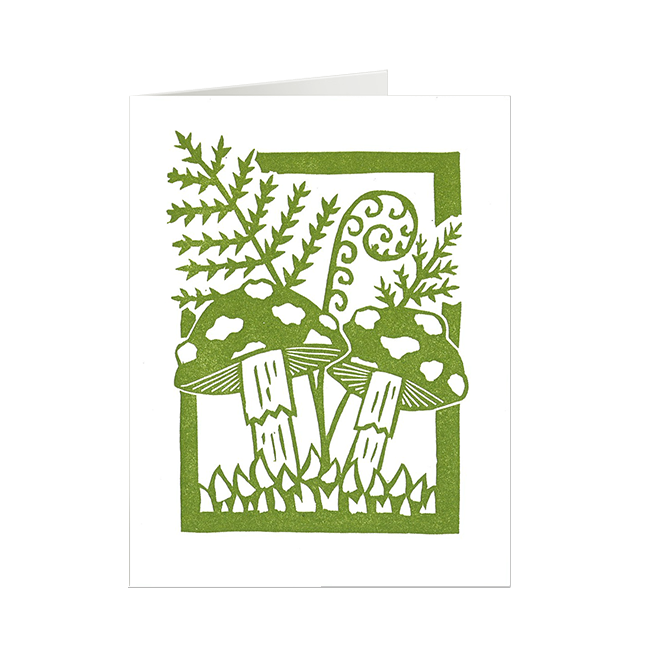 Mushroom & Fern Card