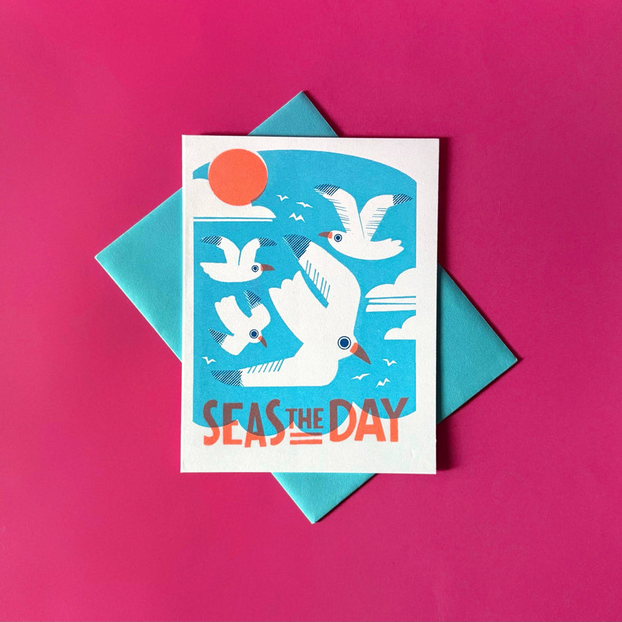 Seas the Day Risograph Greeting Card