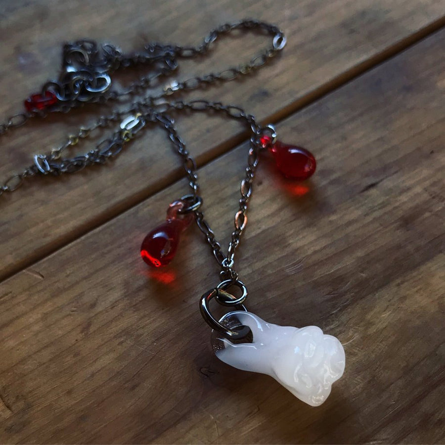 Glass Molar Tooth Necklace by Inna Patina