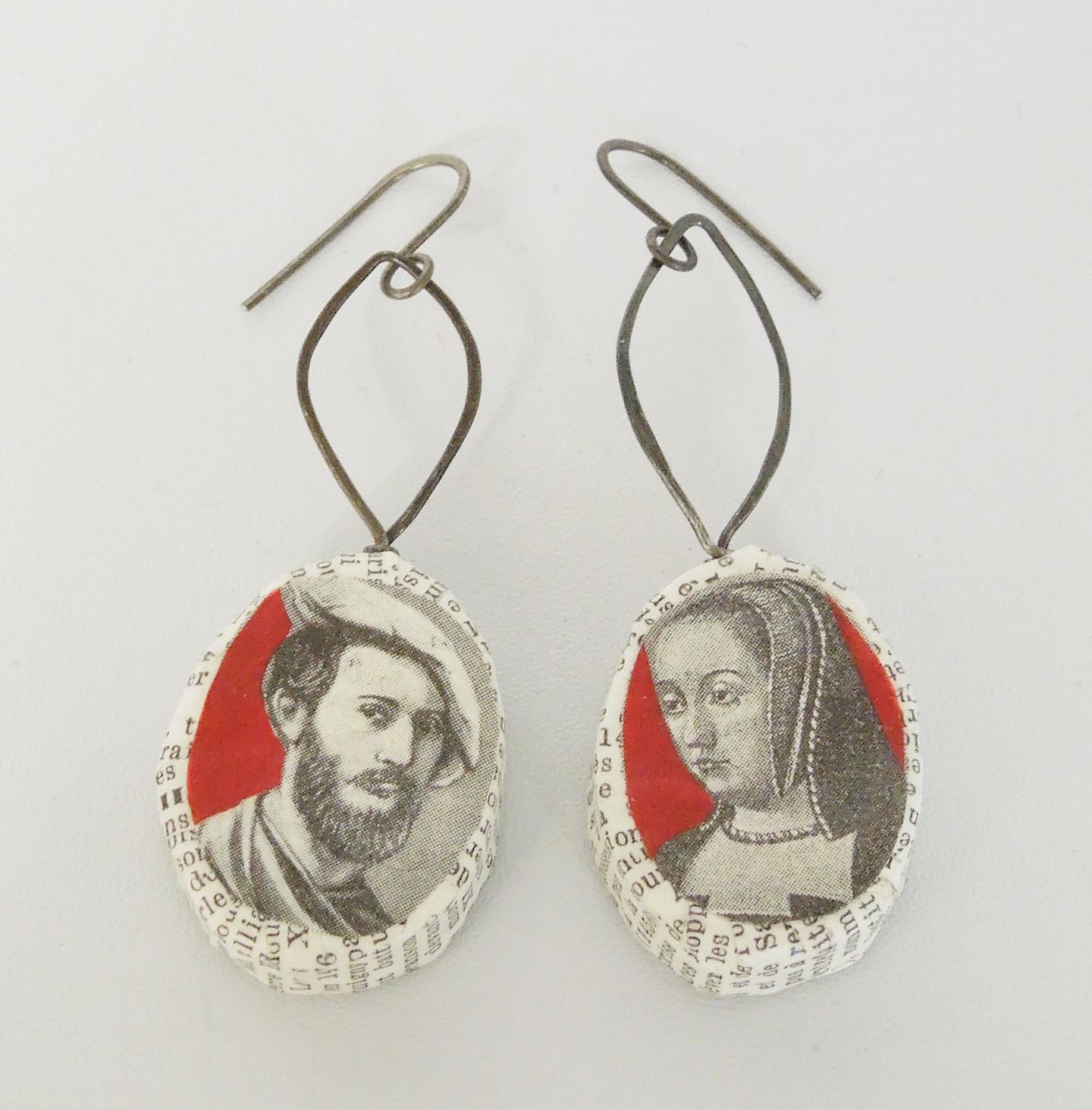 French Dictionary Portrait Earrings by Sally Prangley
