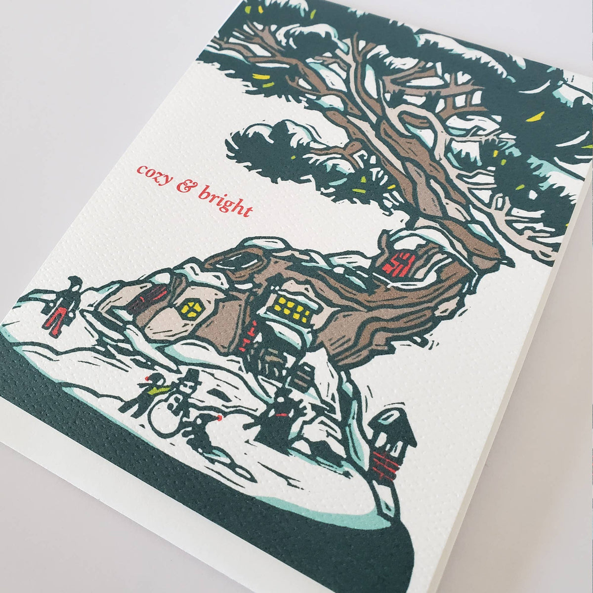 Set of 8 Cozy and Bright Bonsai Holiday Greeting Card Box