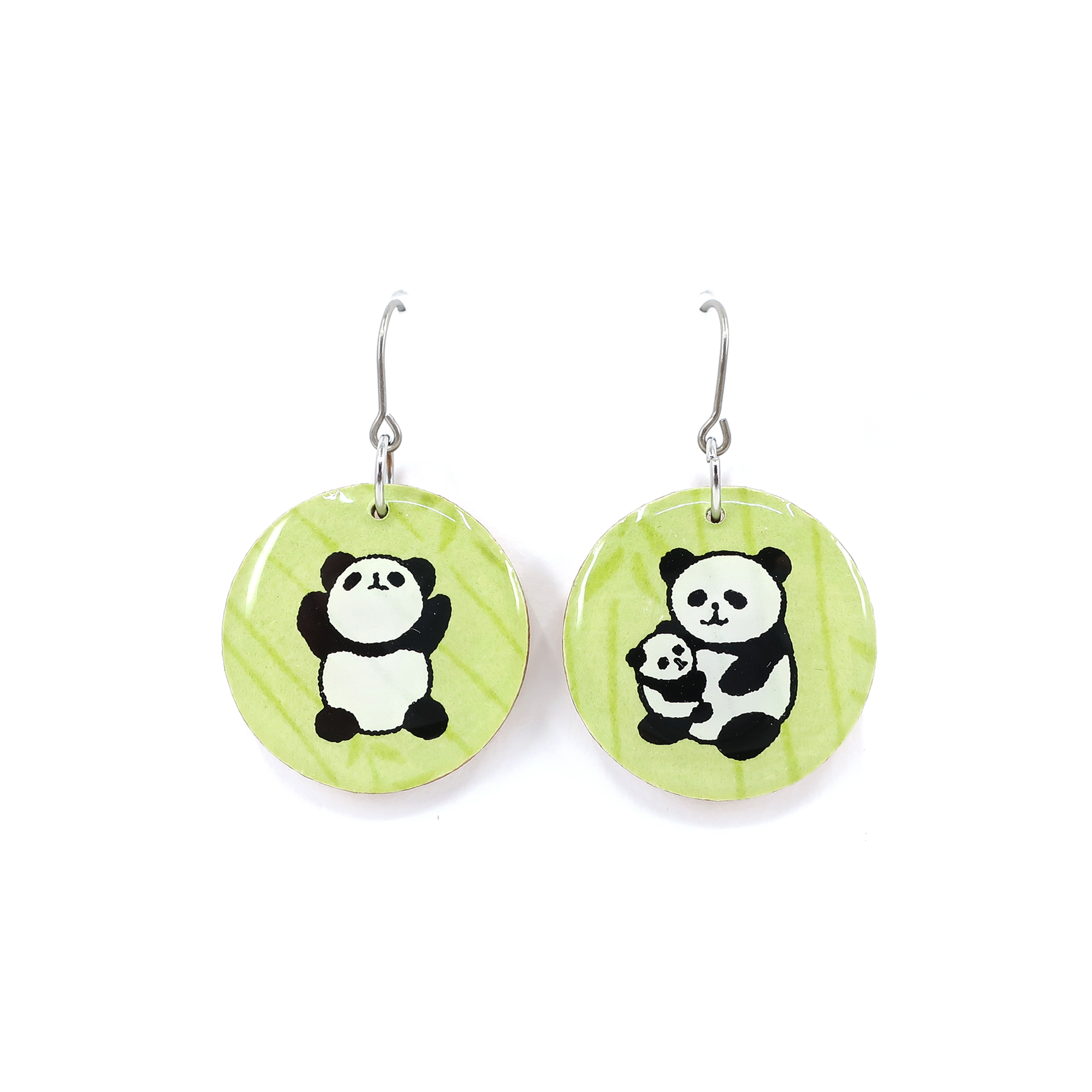 Panda Chiyogami Earrings