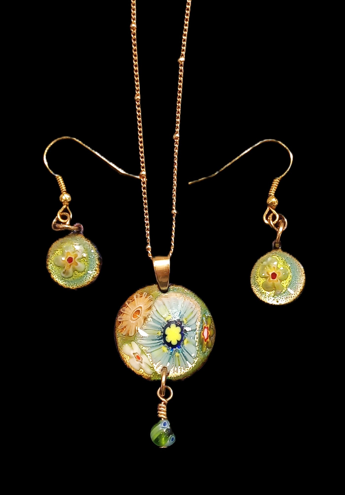 Enamel Necklace & Earrings Set by Heidi Jack