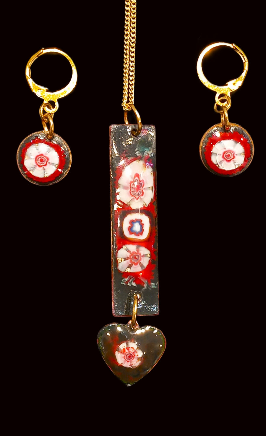 Enamel Necklace & Earrings Set by Heidi Jack