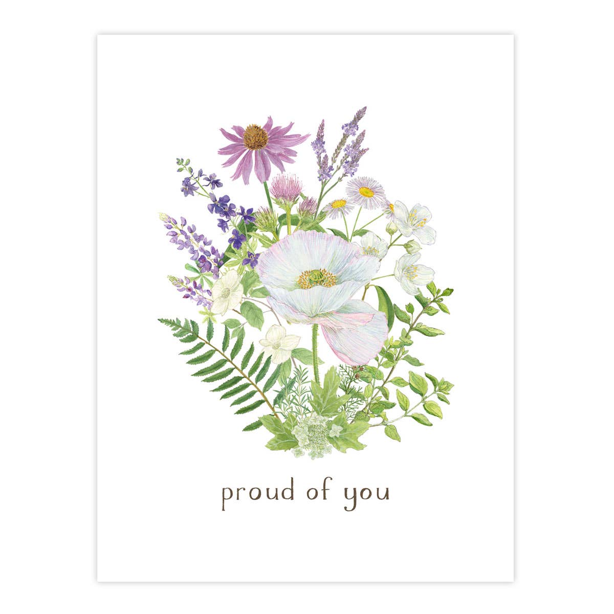 Genderqueer Pride Bouquet Card, LGBTQ Pride Greeting Card