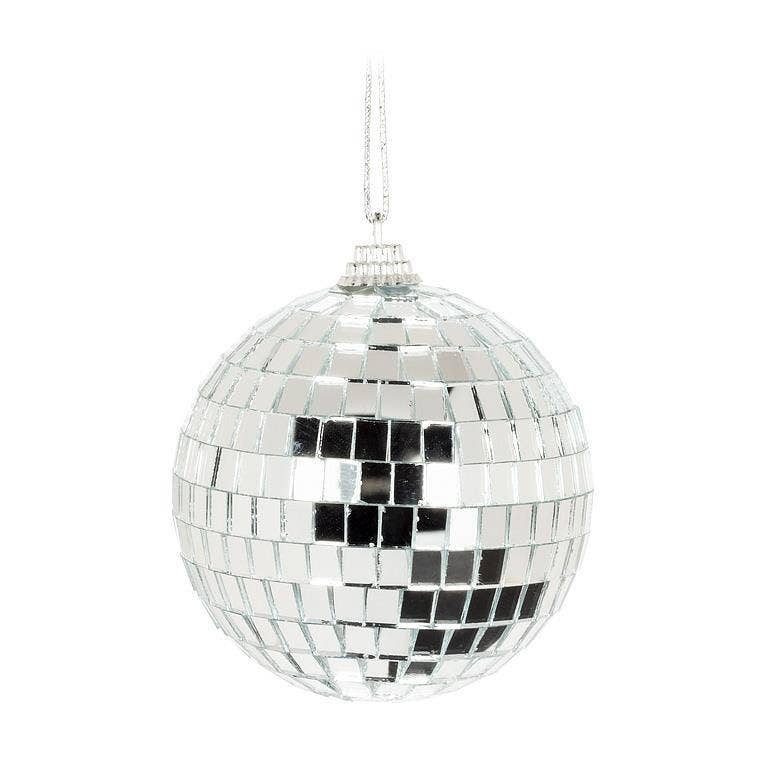 Silver Mirror Ball Ornament