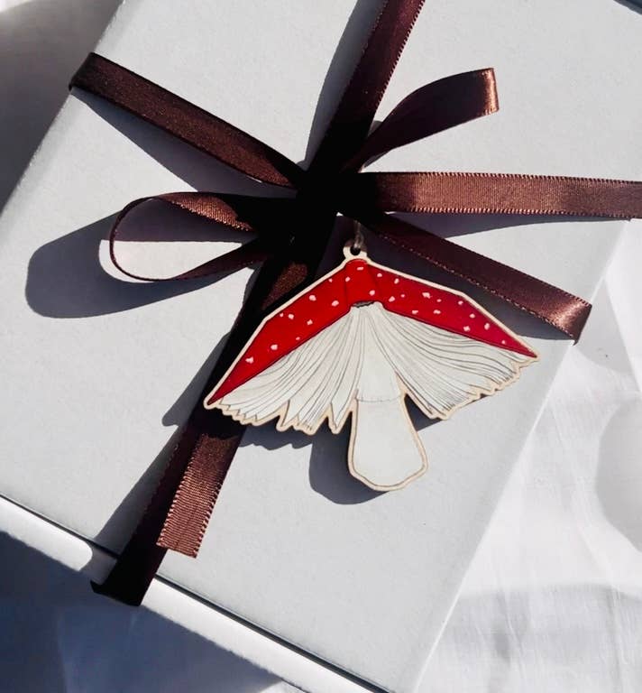 Mushroom Book Ornament