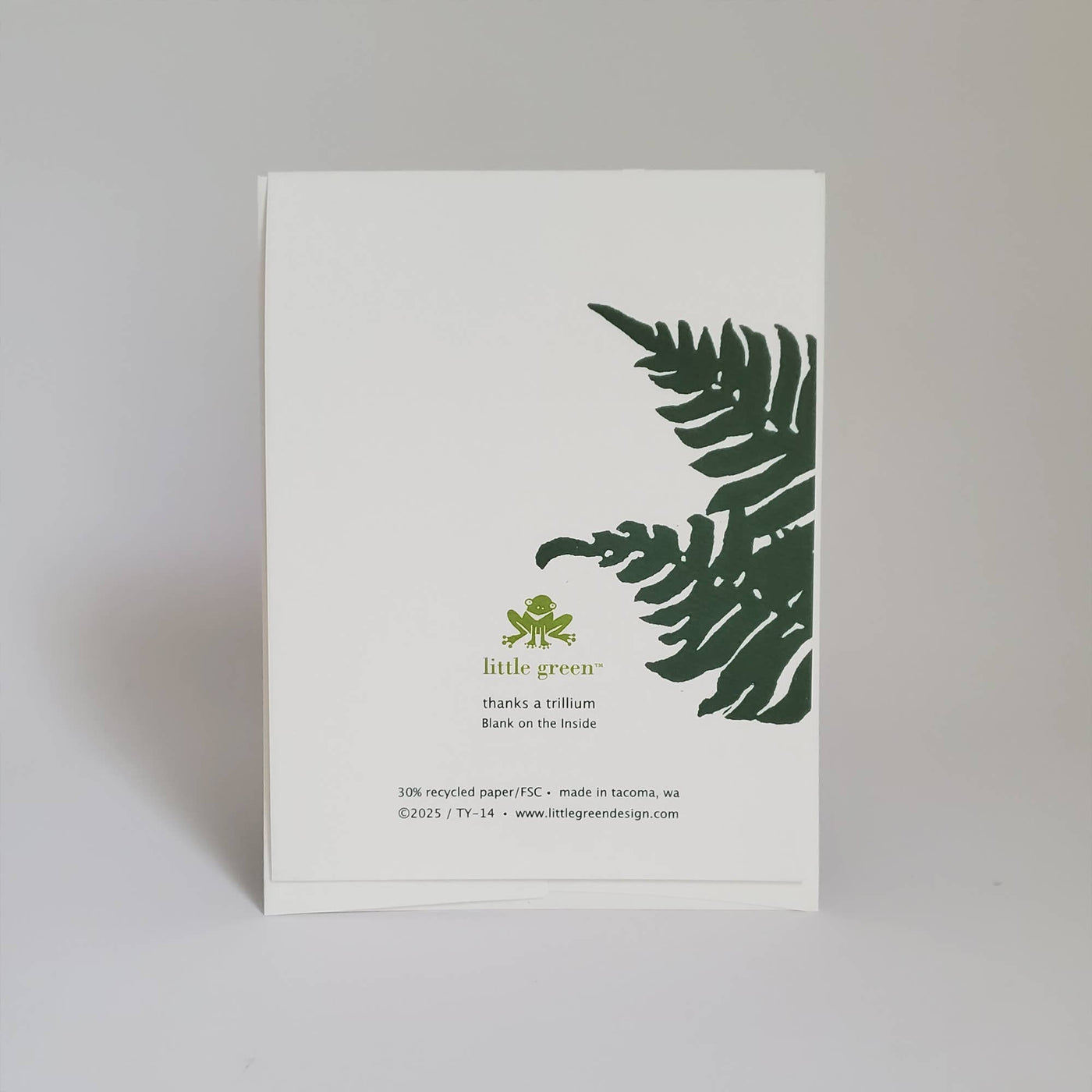 Thanks A Trillium Fern Botanical Greeting Card