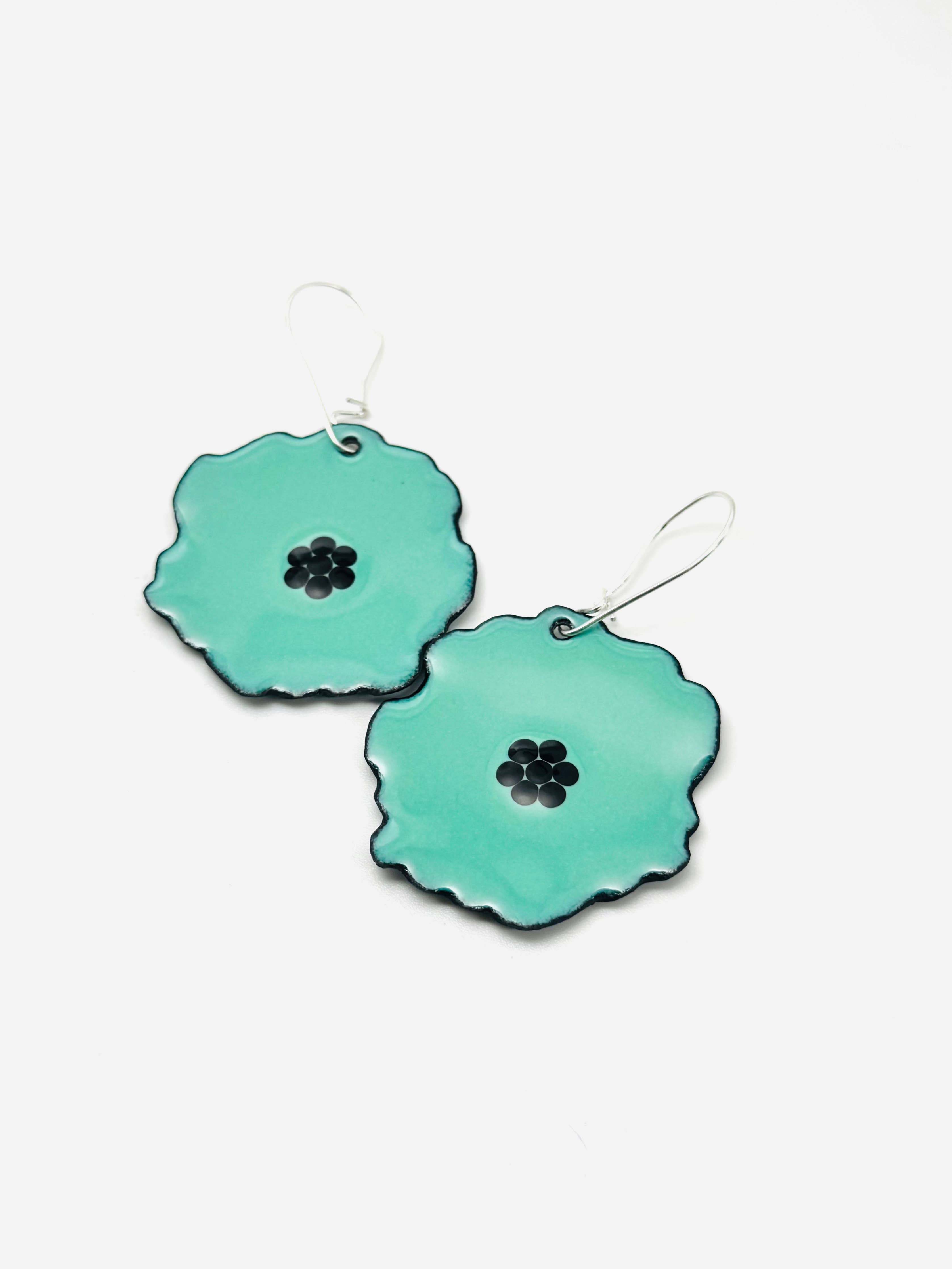 Mint Green Poppy Earrings