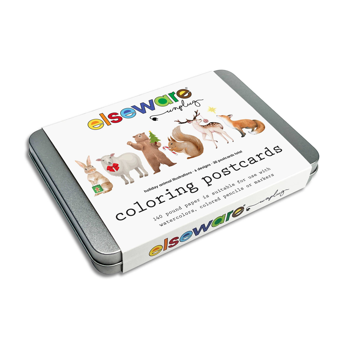Coloring Postcards w/ 6 Winter Animal Designs