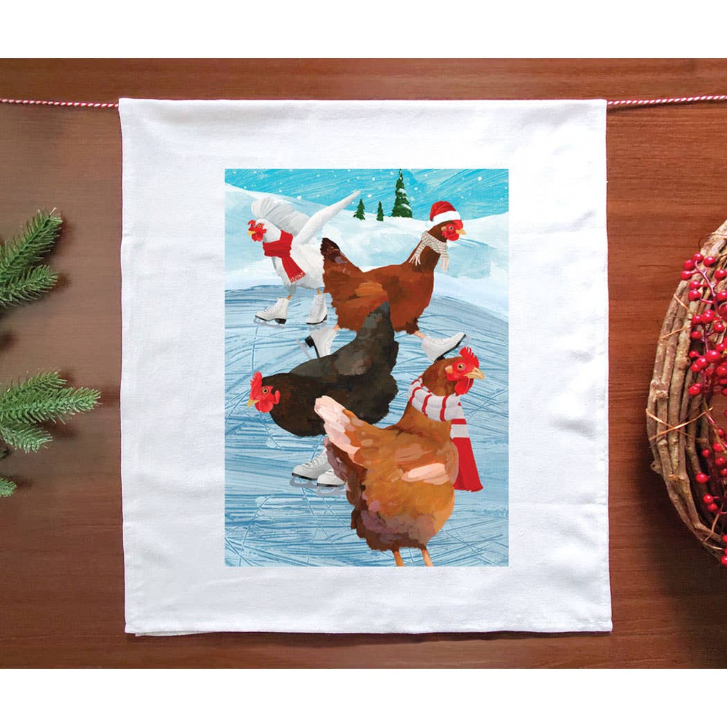 Chickens on Ice Holiday Towel