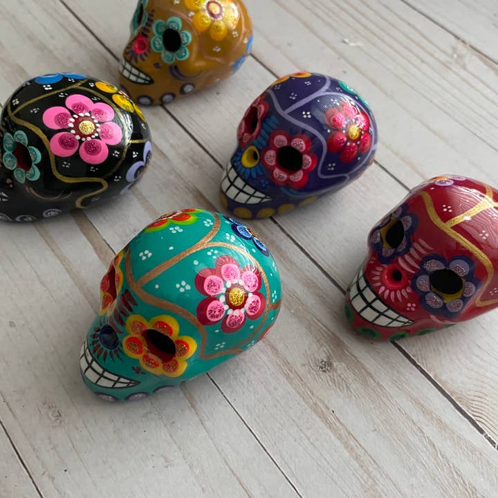 Day of the Dead Mini Clay Painted Skeletons