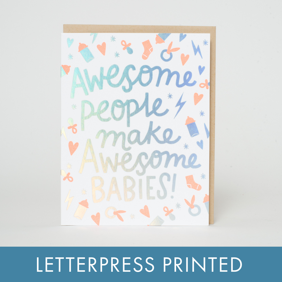 Awesome Babies Greeting Card by Hello!Lucky