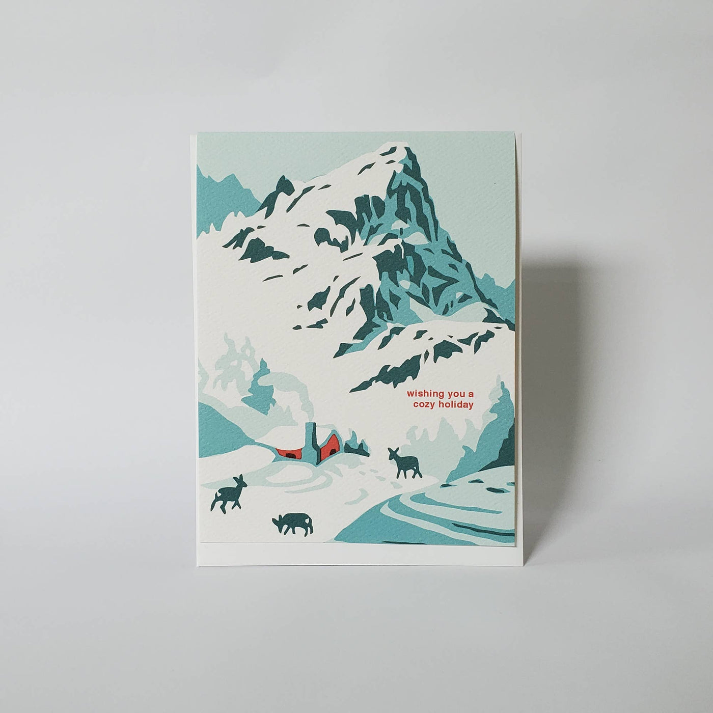 Cozy Holiday Mountain Landscape Greeting Card Set of 8