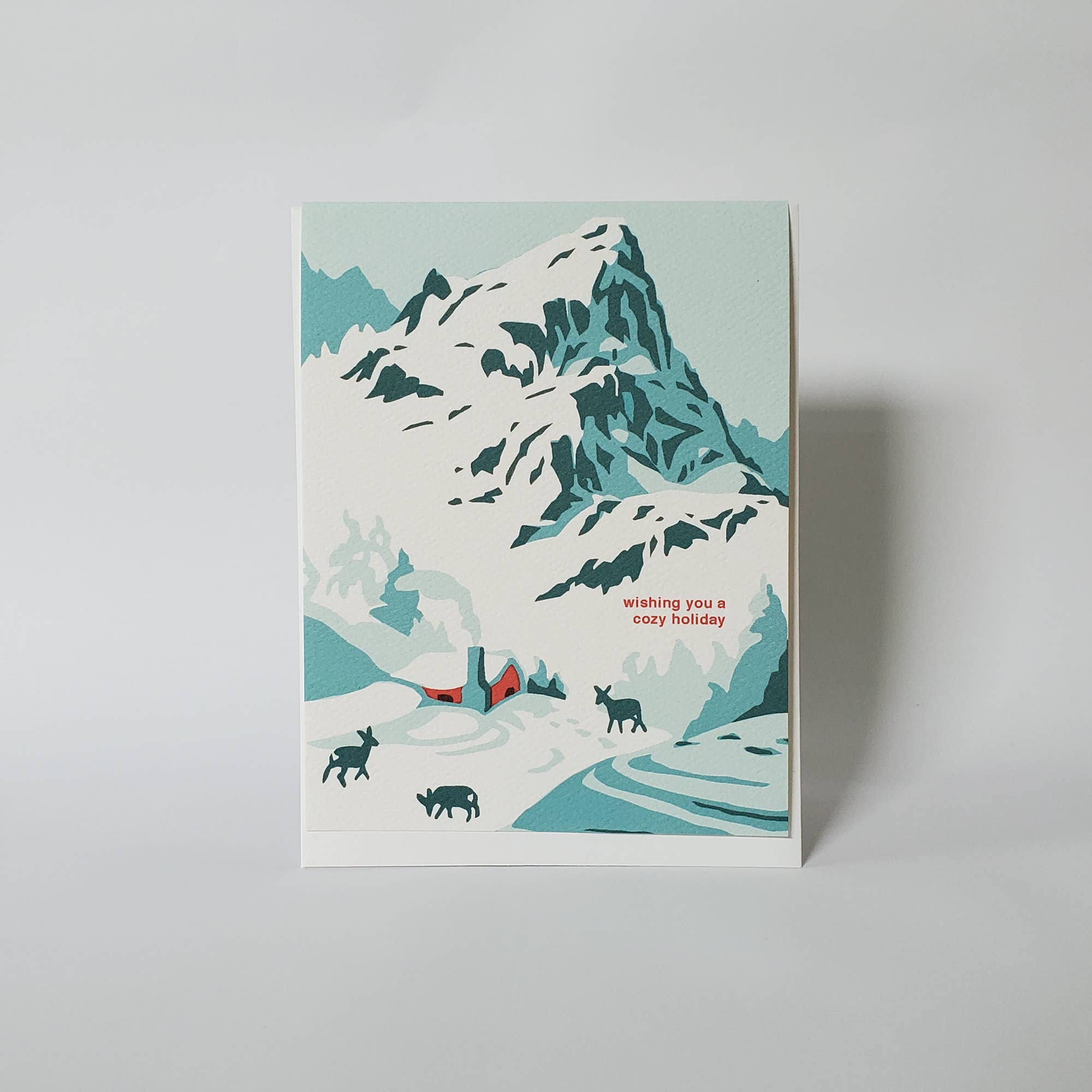 Cozy Holiday Mountain Landscape Greeting Card Set of 8