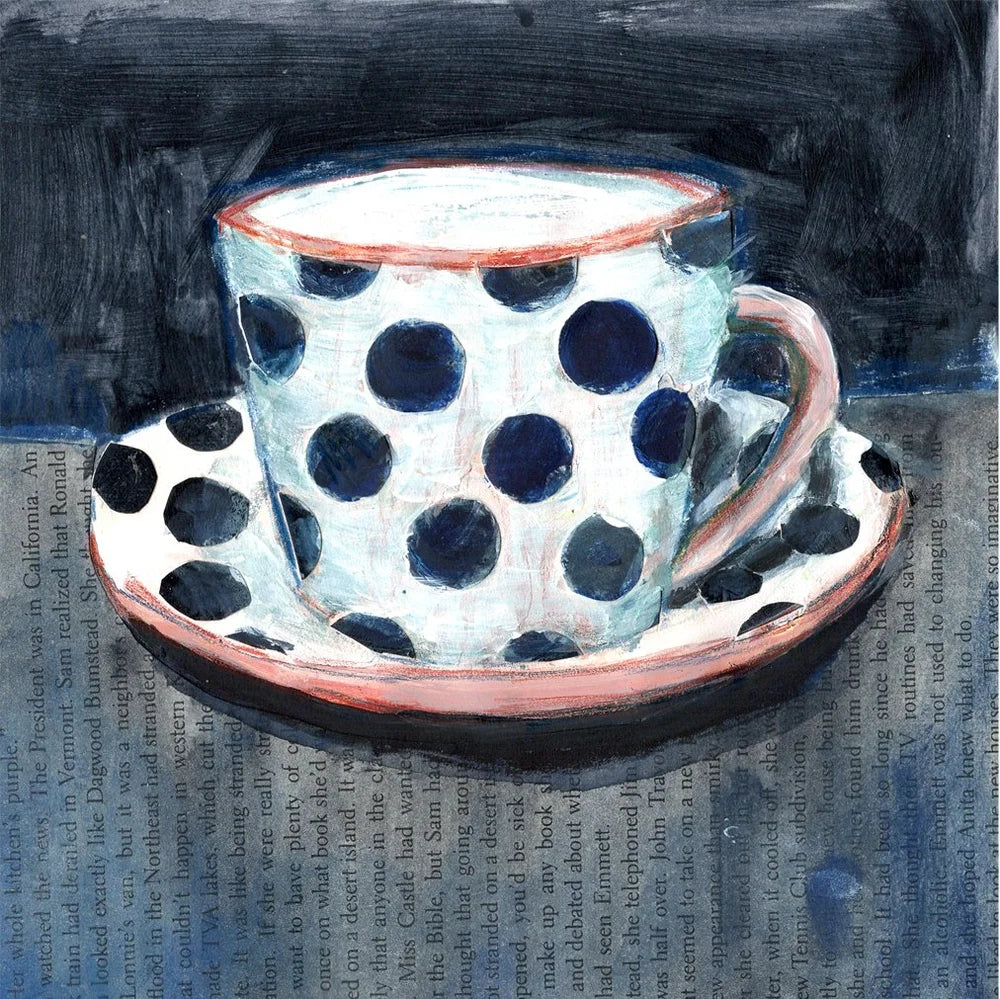 Polka Dot Cup Print by Mary Jo Davis
