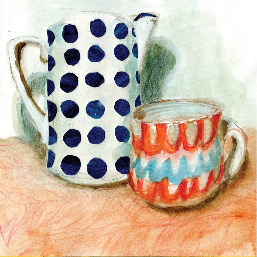 Polka Dot Vase Print by Mary Jo Davis