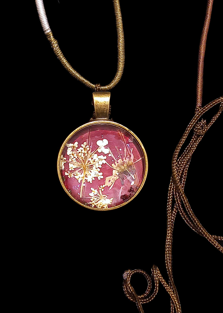 Pressed Flower Necklace by Heidi Jack