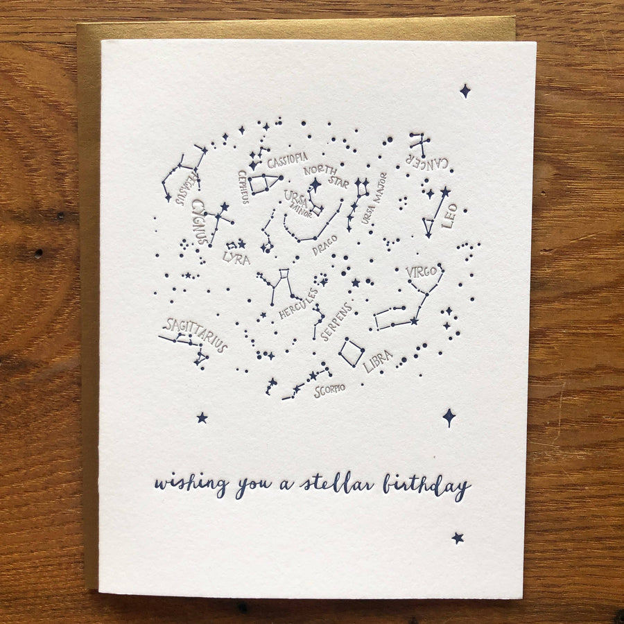 Constellations Birthday Letterpress Card