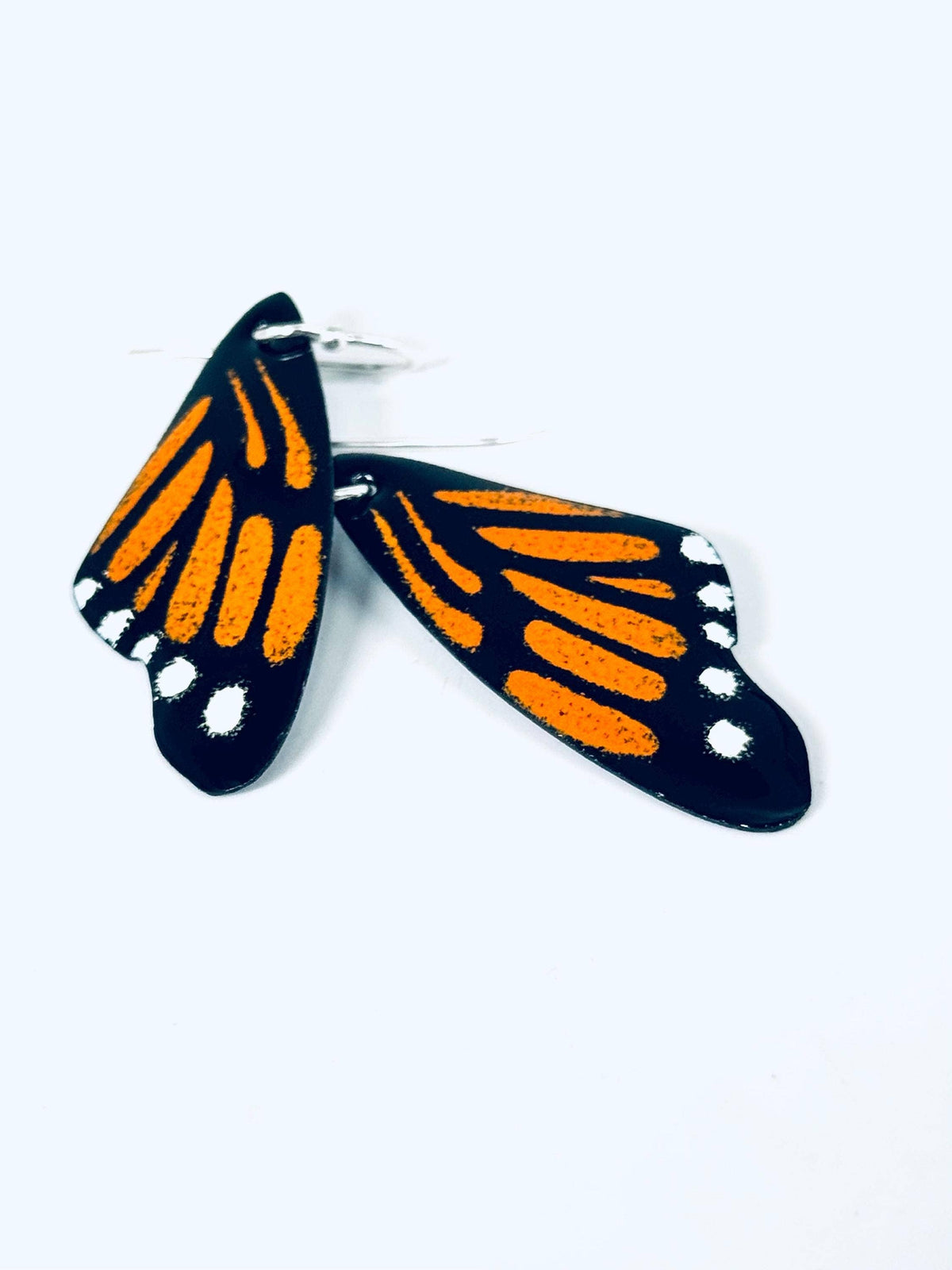 Orange Monarch Butterfly Earrings