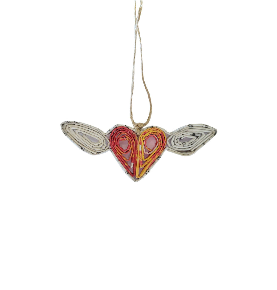 Flying Heart Ornament - Recycled Paper