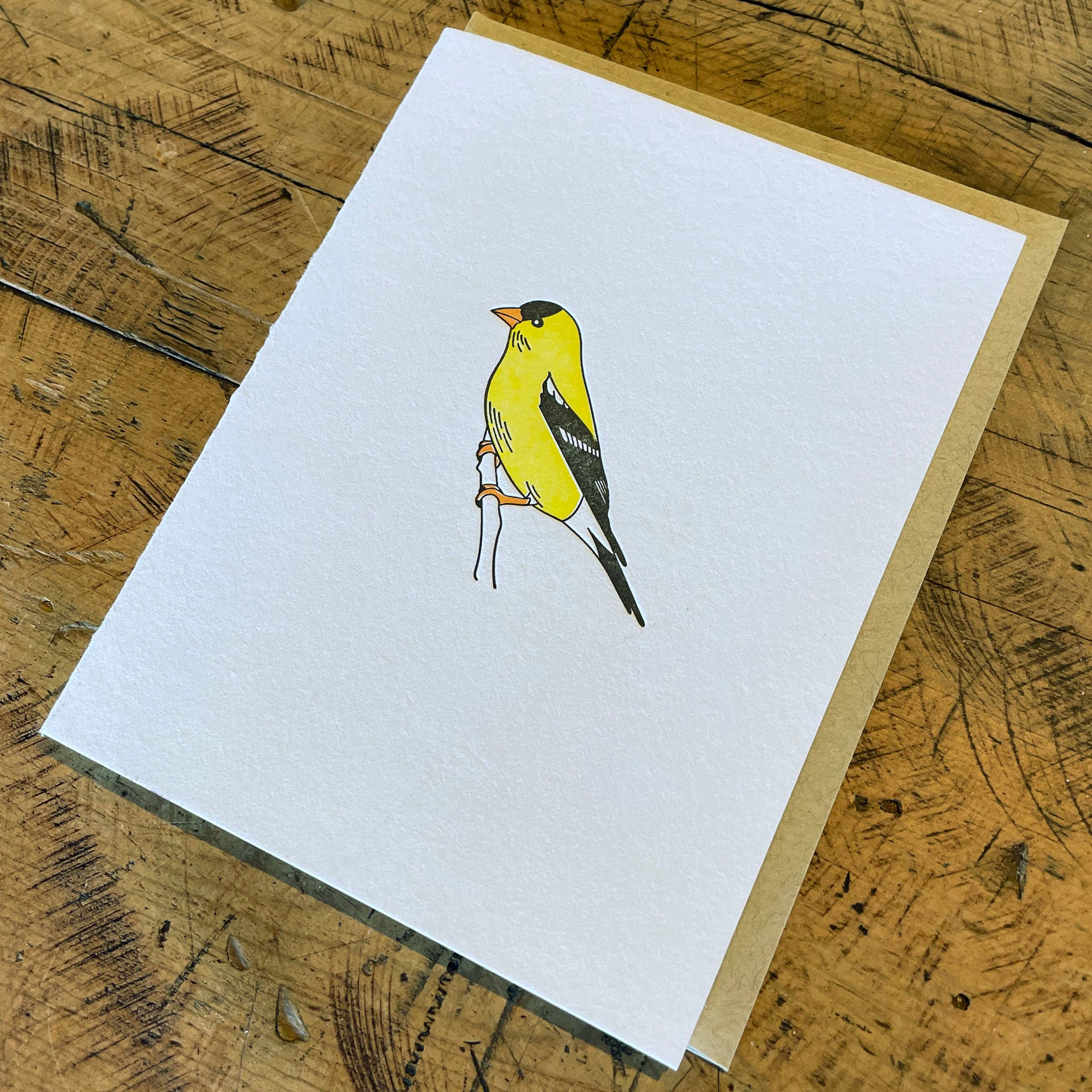 American Goldfinch Letterpress Card