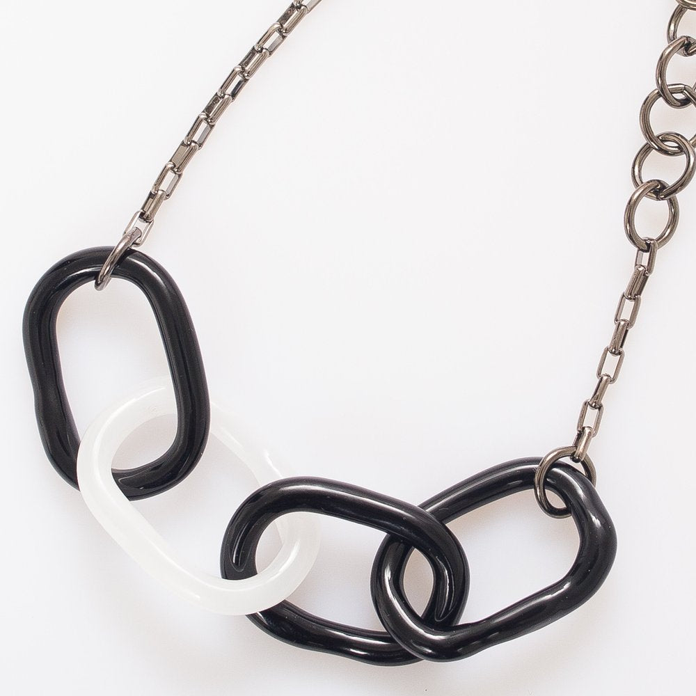 Large Link Tonal Glass Necklace by Inna Patina