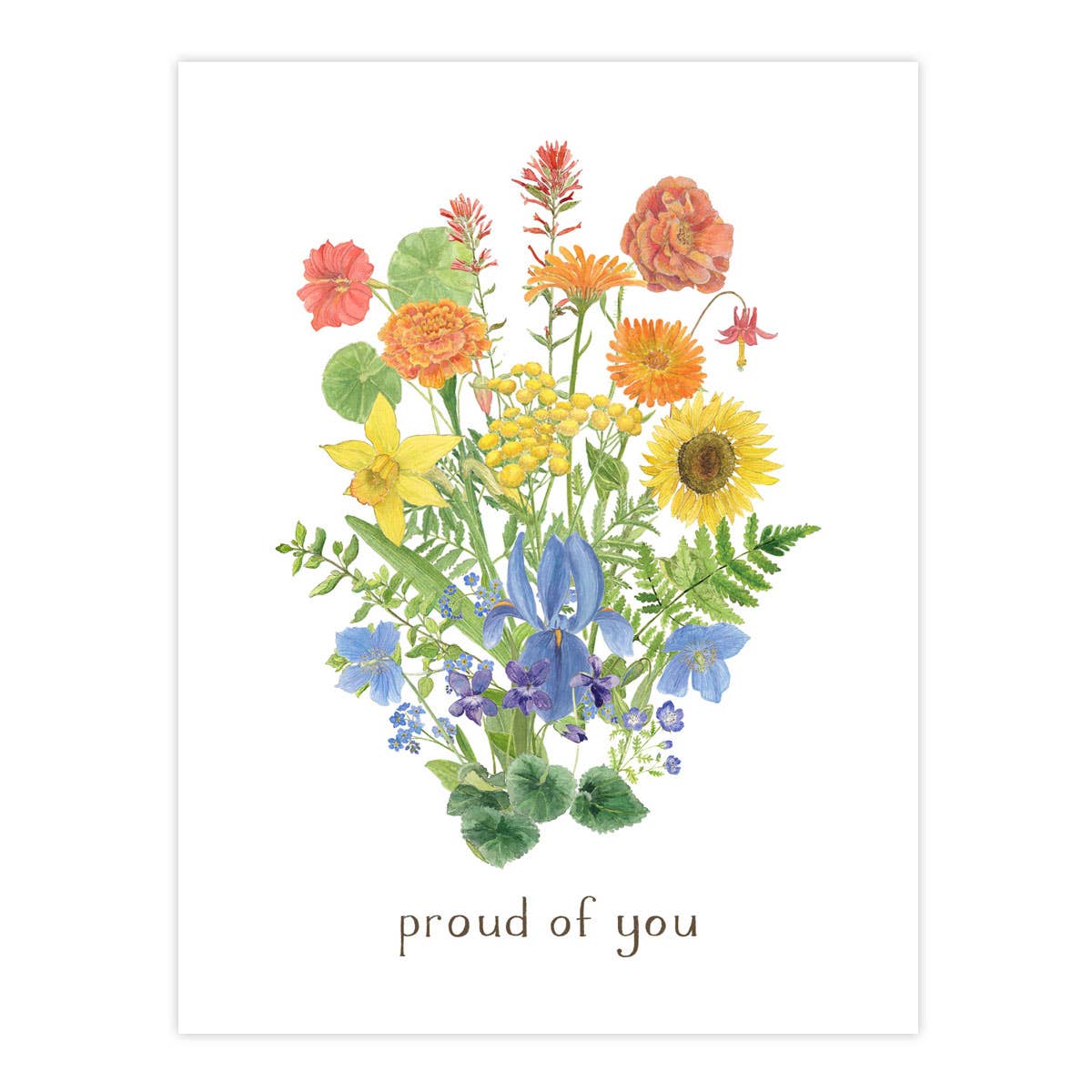 Gay Pride Bouquet Card, LGBTQ Pride Floral Greeting Card