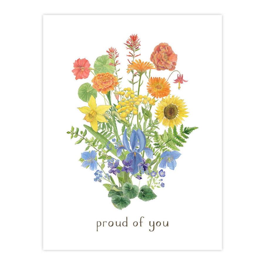 Gay Pride Bouquet Card, LGBTQ Pride Floral Greeting Card