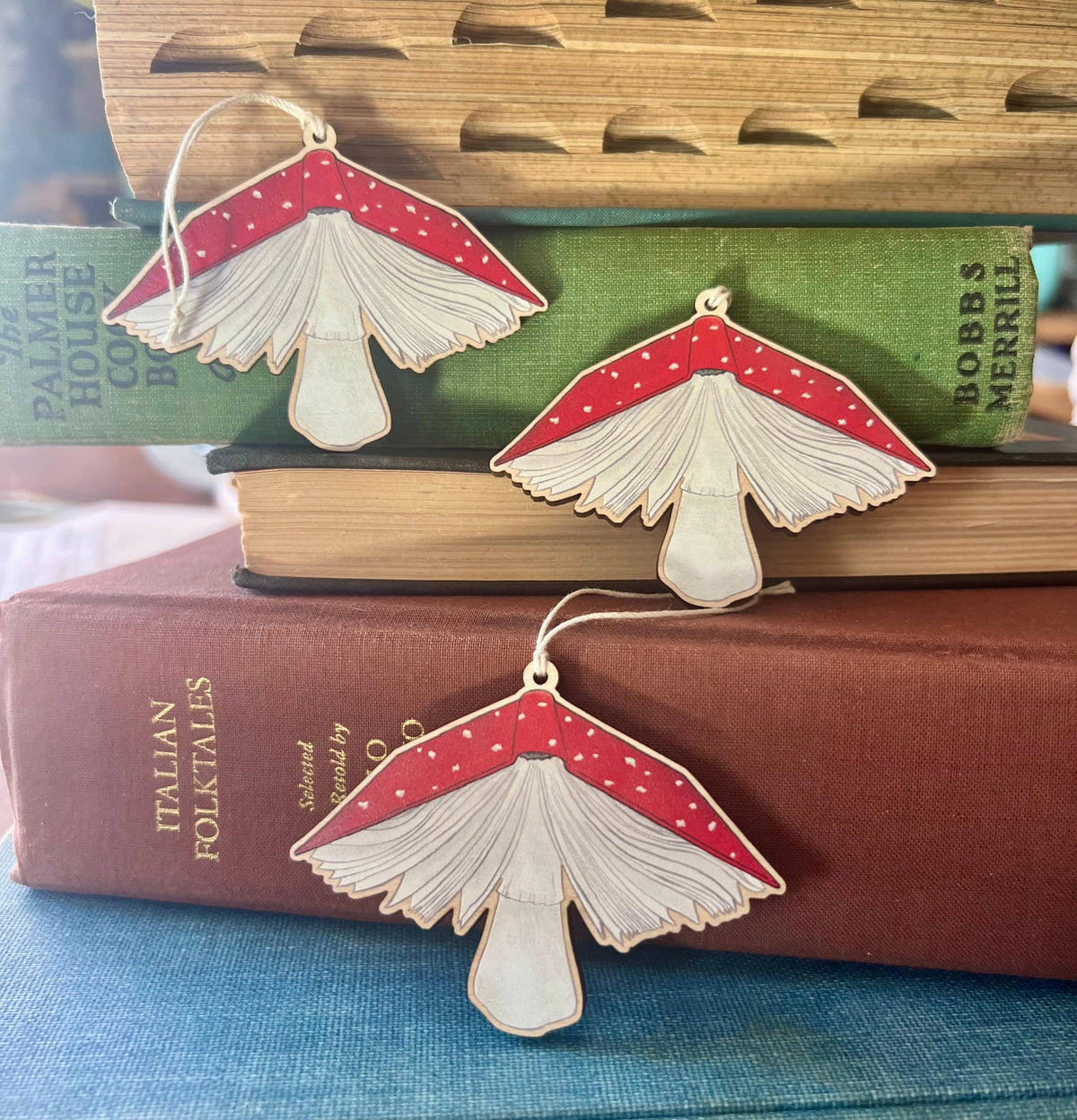 Mushroom Book Ornament