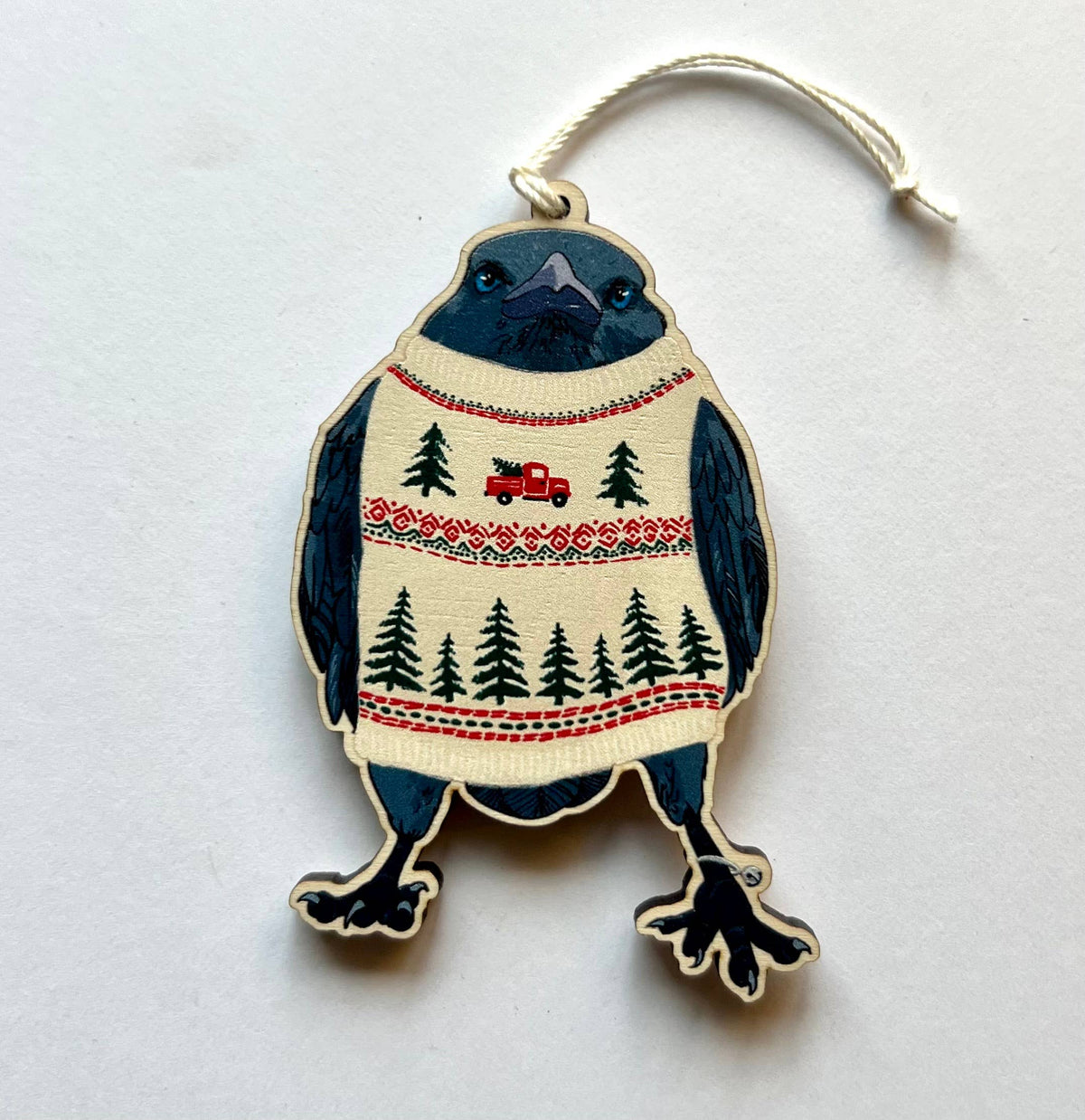 Sweater Raven Ornament 