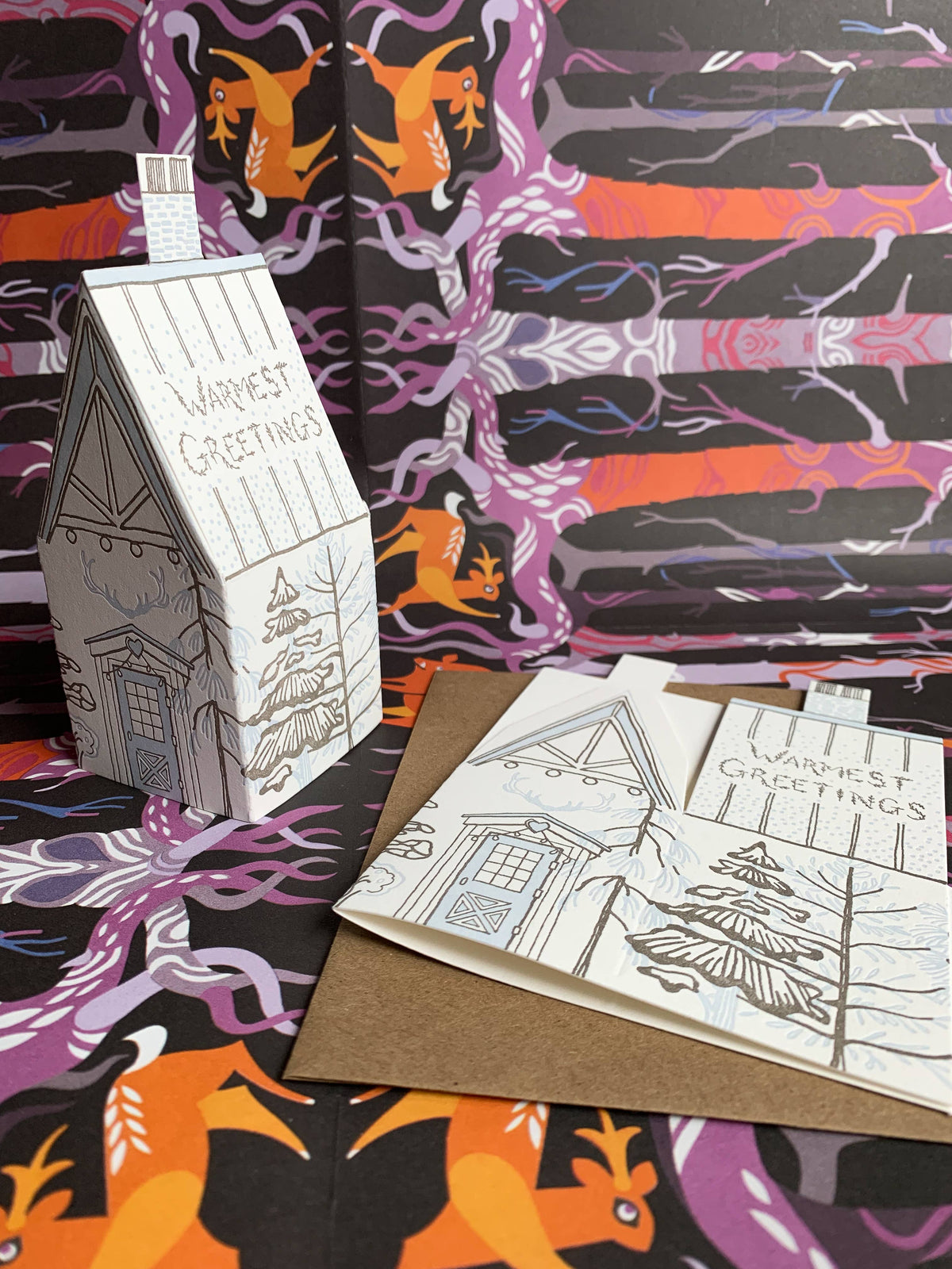 3D Warmest Greetings House Holiday Card
