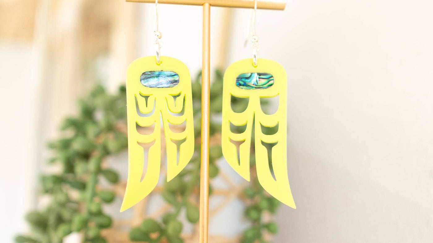 LoveBirds Heiltsuk Clan Dangle Earrings: Cedar