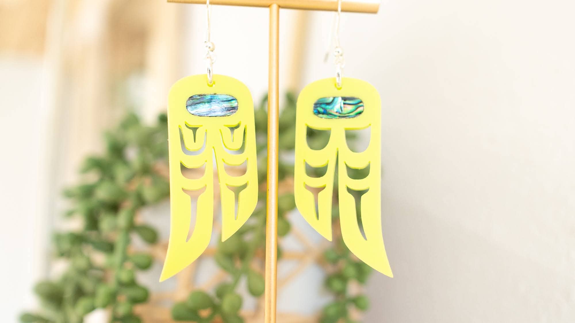 LoveBirds Heiltsuk Clan Dangle Earrings: Cedar
