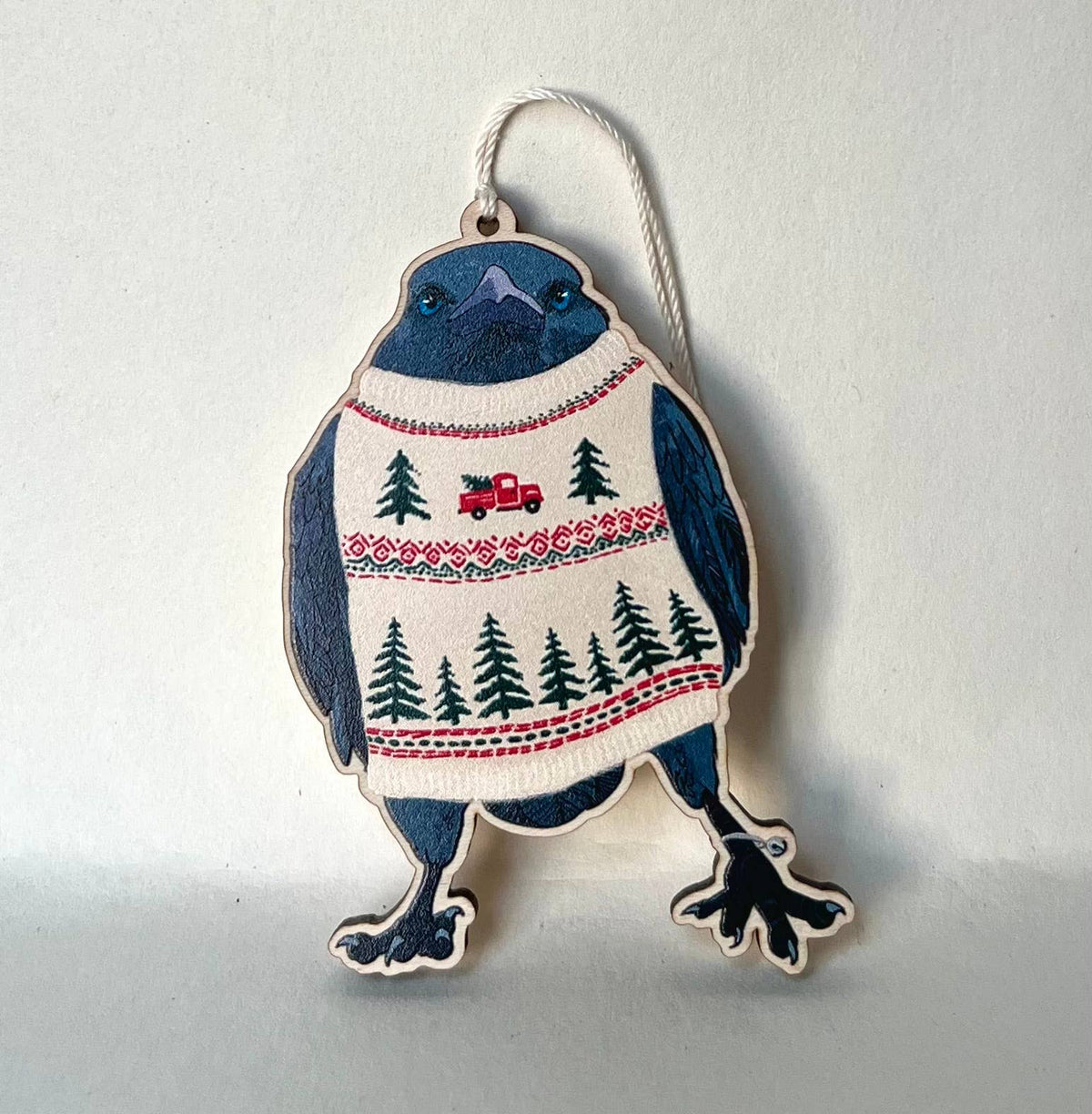 Sweater Raven Ornament 