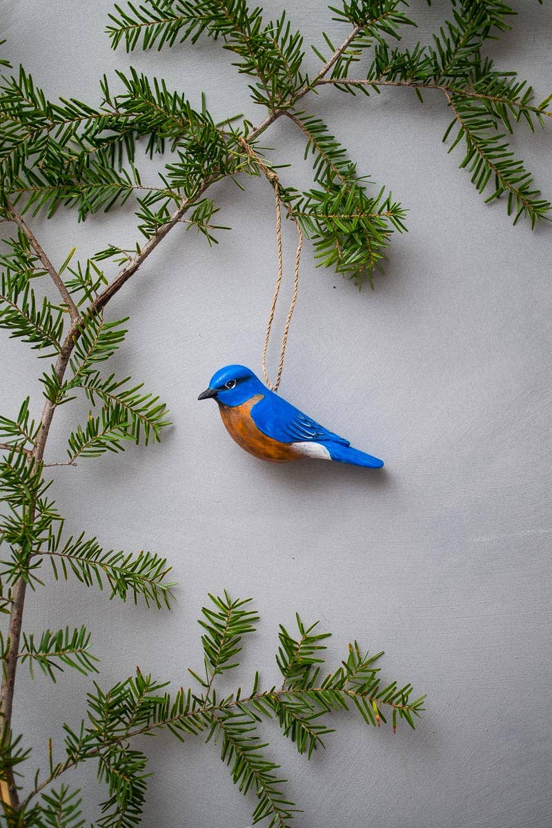Hanging Blue Bird Ornament