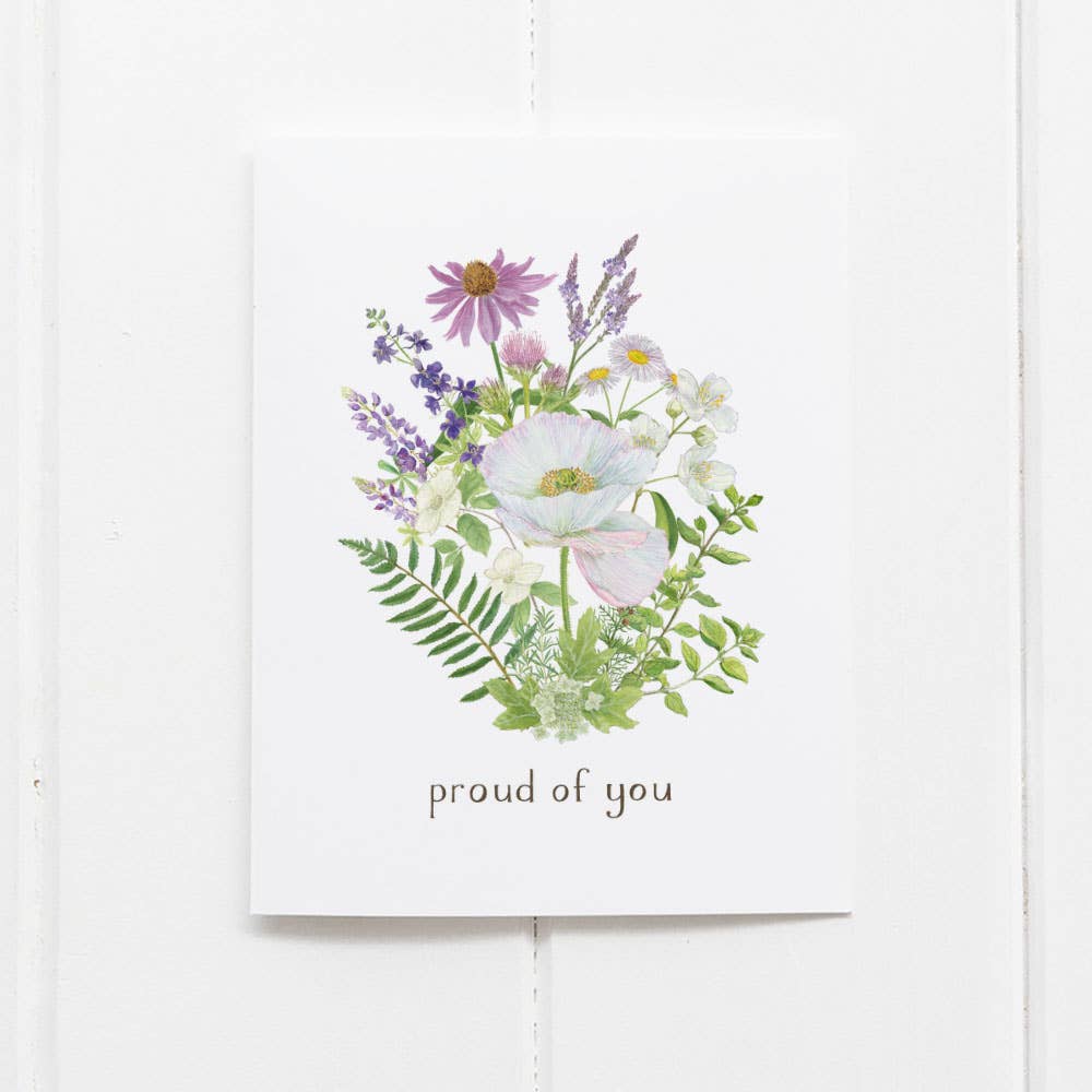 Genderqueer Pride Bouquet Card, LGBTQ Pride Greeting Card