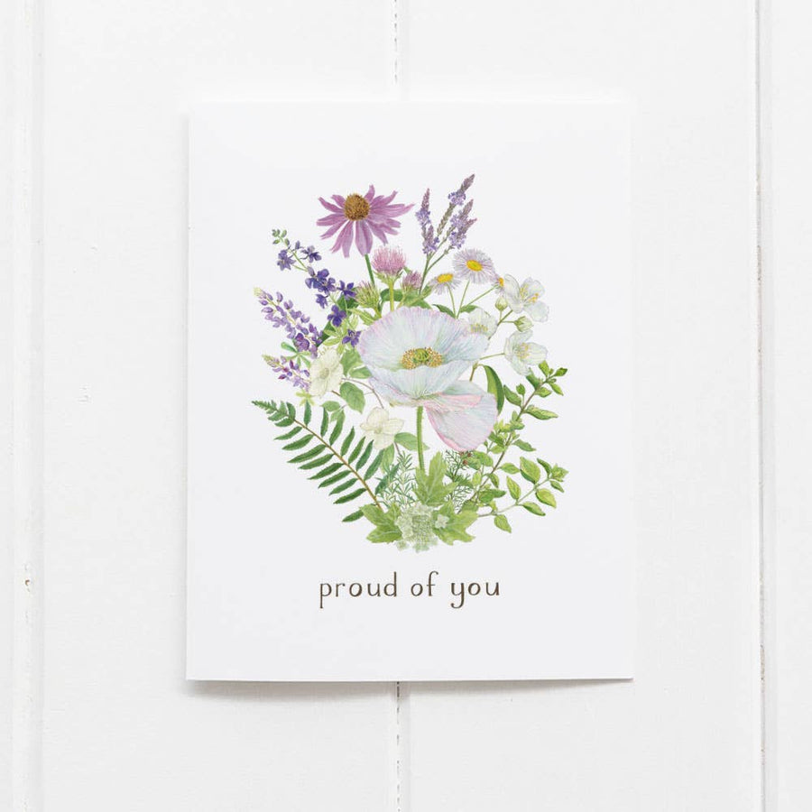 Genderqueer Pride Bouquet Card, LGBTQ Pride Greeting Card