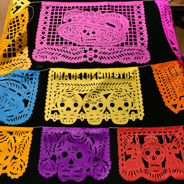 Hand Cut Paper Day of the Dead Papel Picado Banners - Small